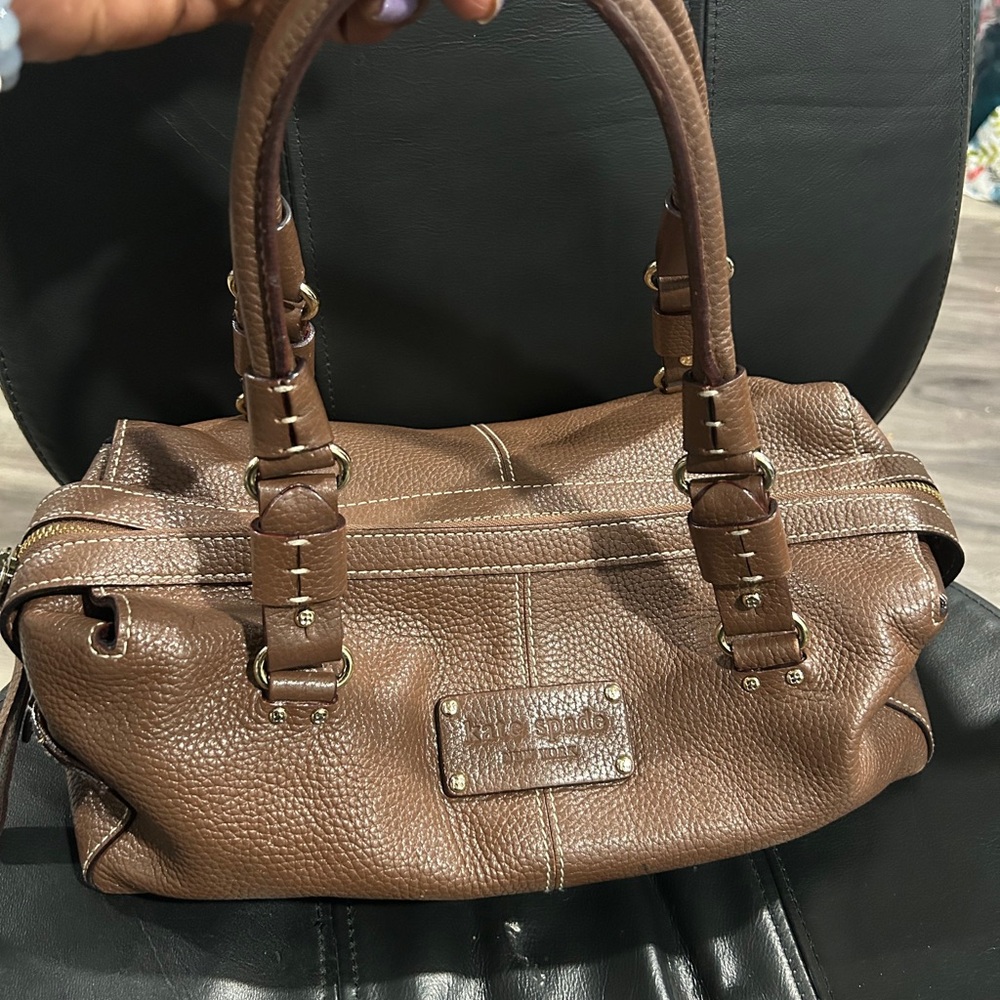 kate spade Brown Pebbled Leather Satchel
